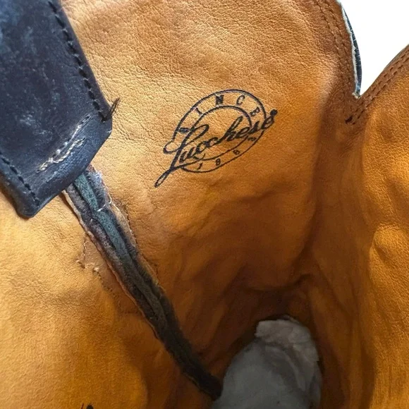 Lucchese Brown Leather Western Cowboy Boots, Sz 9D - Picture 15 of 16